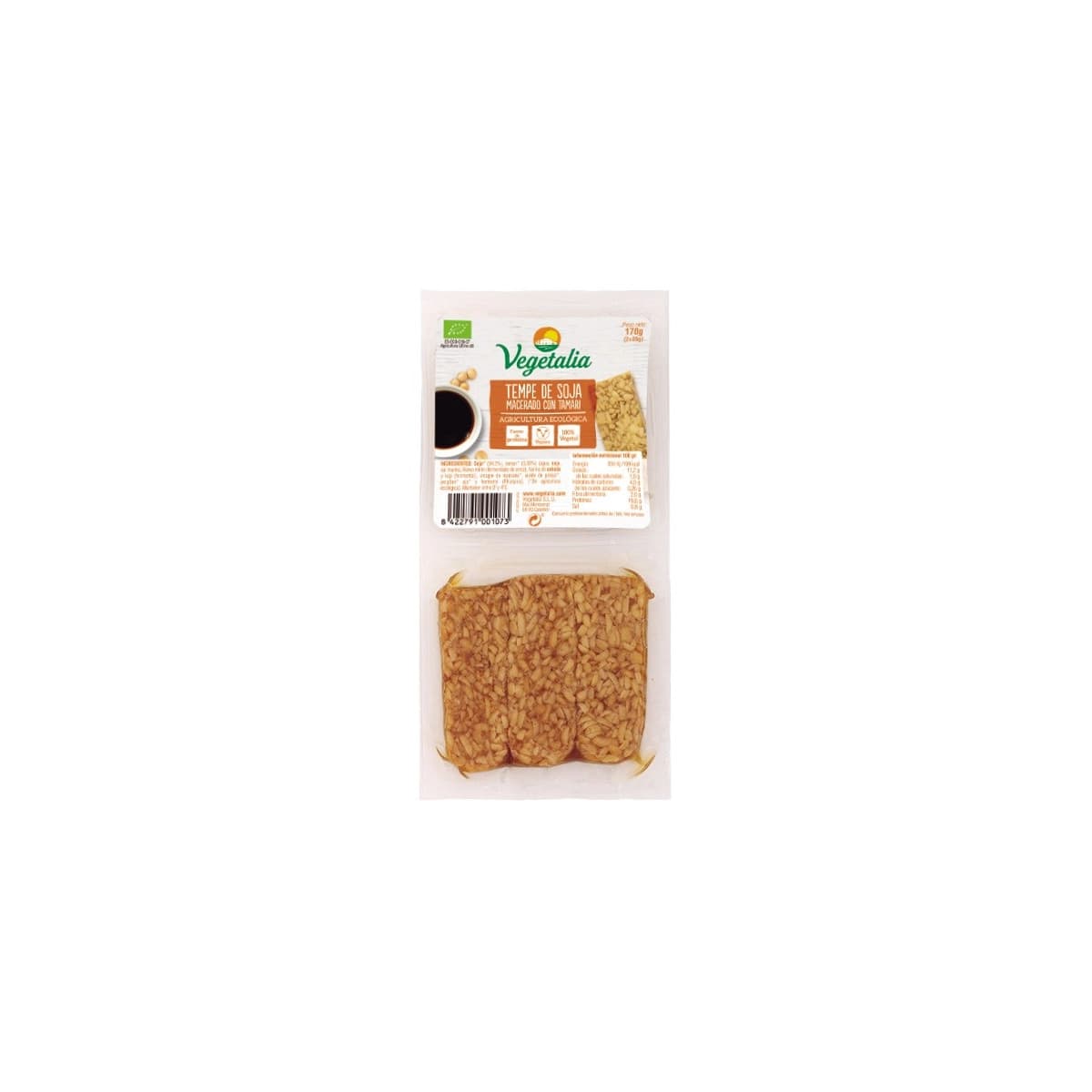 Tempe de soja macerado con tamari bio 2x85g Vegetalia