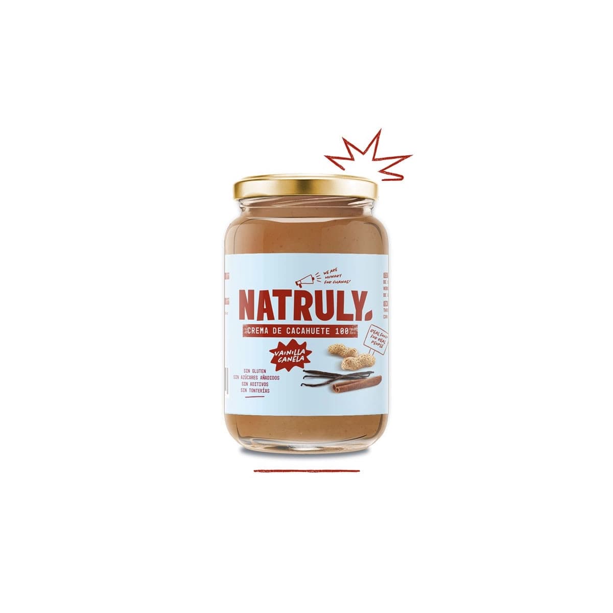 Crema de cacahuete vainilla y canela 500g Natruly