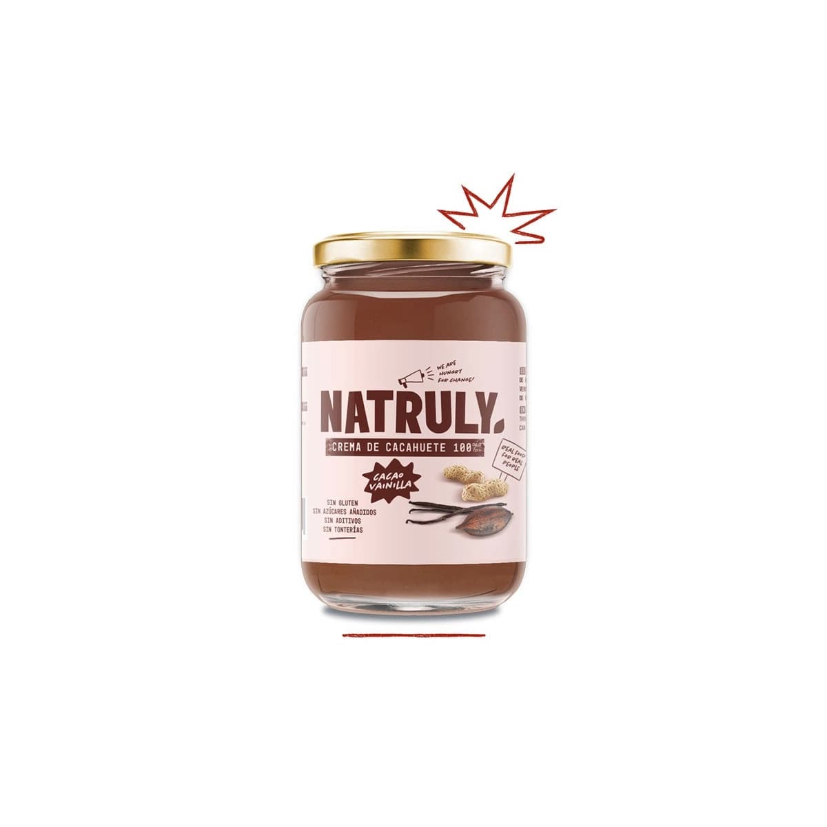 Crema de cacahuete cacao y vainilla 500g Natruly