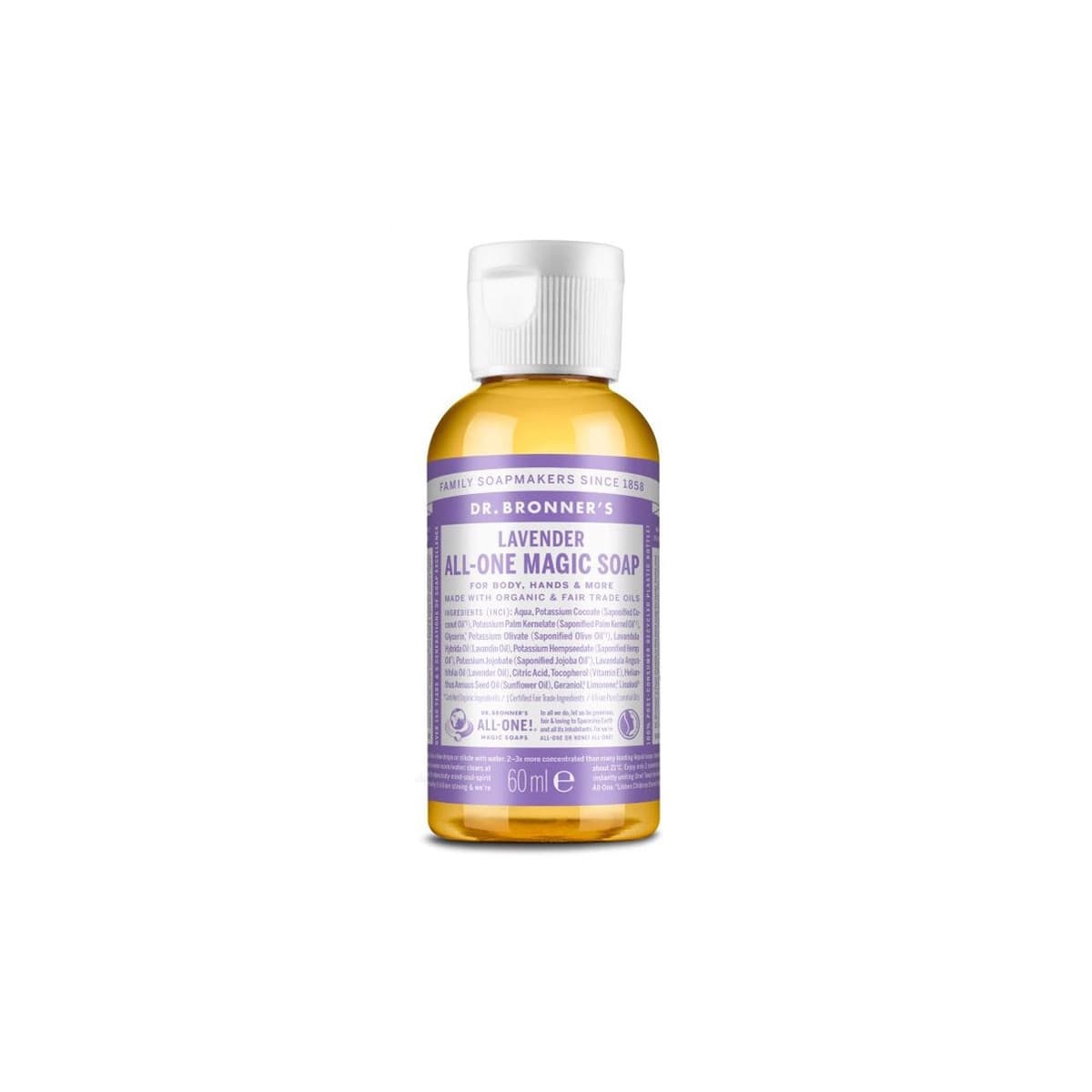 Jabon liquido lavanda bio 60ml Dr. Bronner's