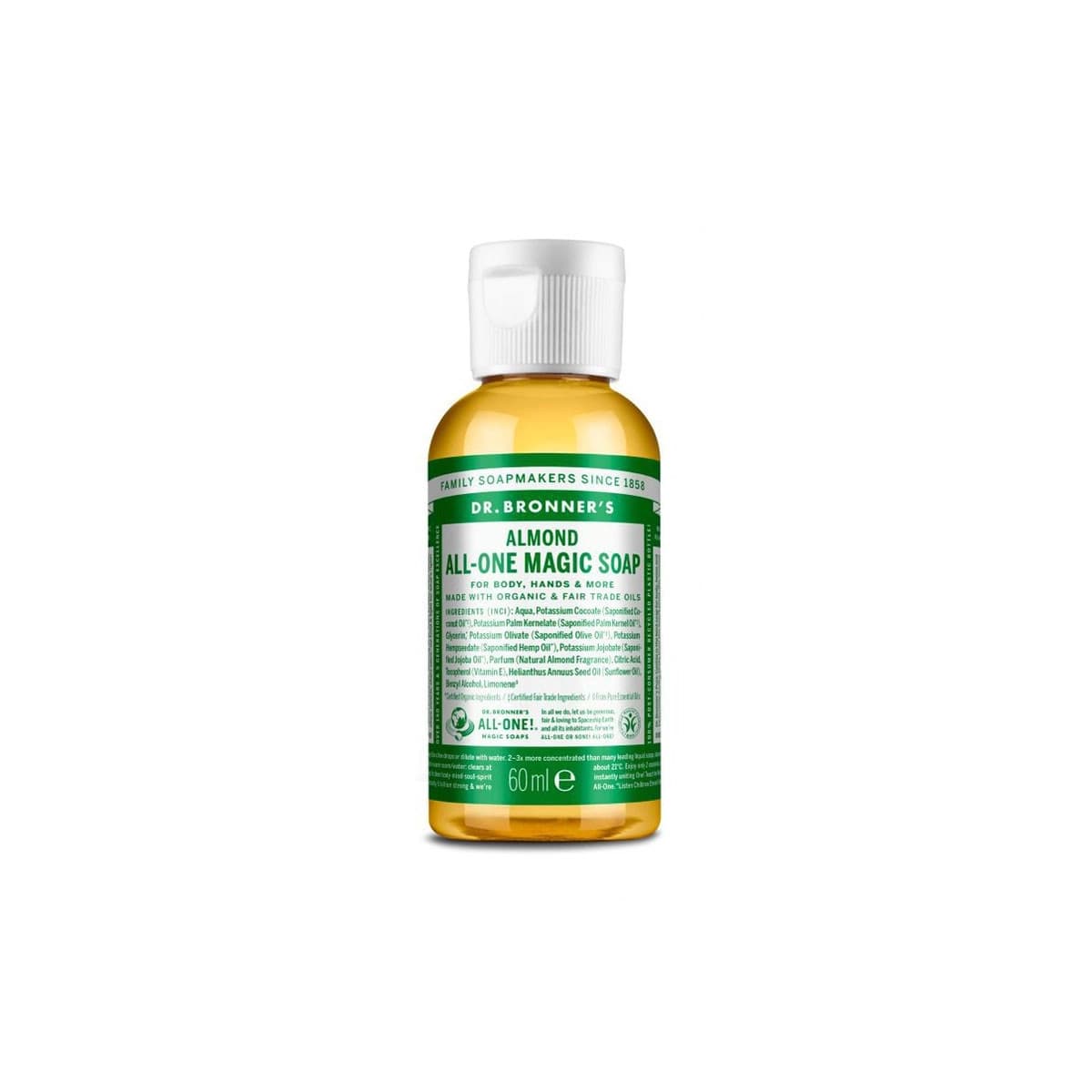 Jabon liquido almendras bio 60ml Dr. Bronner's