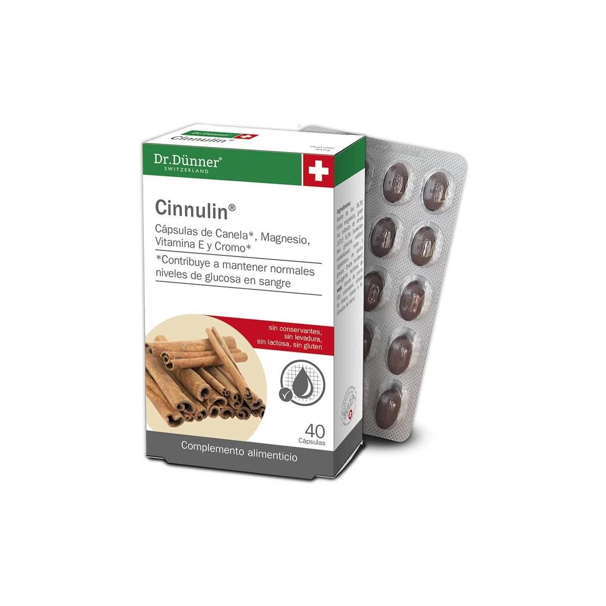 Canela con cinnulin 40 capsulas Dr Dunner