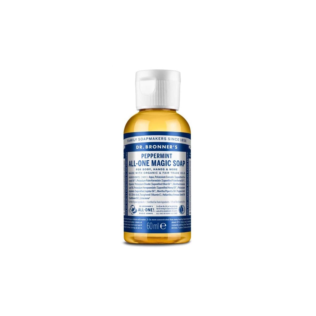 Jabon liquido menta bio 60ml Dr. Bronner's