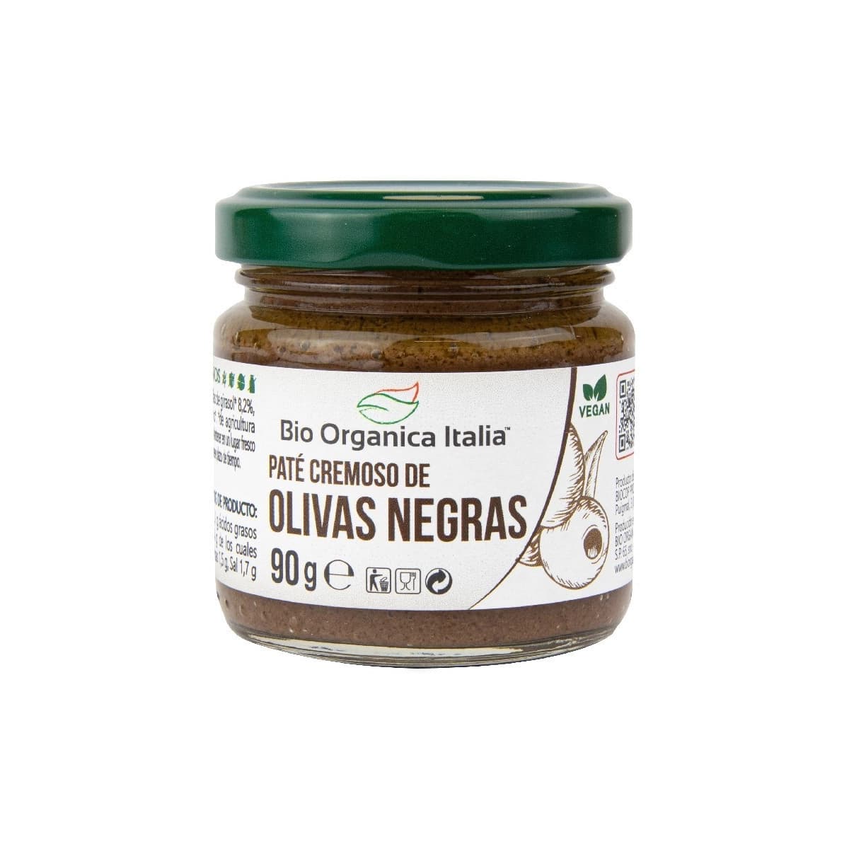 Pate de olivas negras Bio 90g Organica Italia