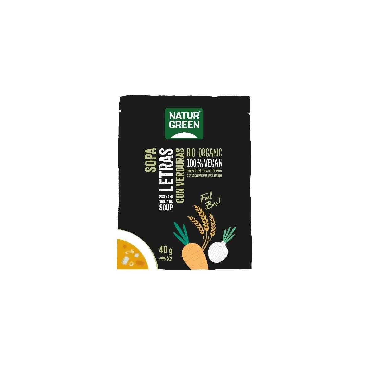 Sopa de letras con verduras Bio sobre 40g NaturGreen