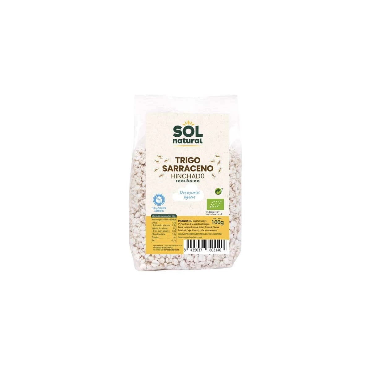 Trigo sarraceno hinchado bio 100 g Sol Natural