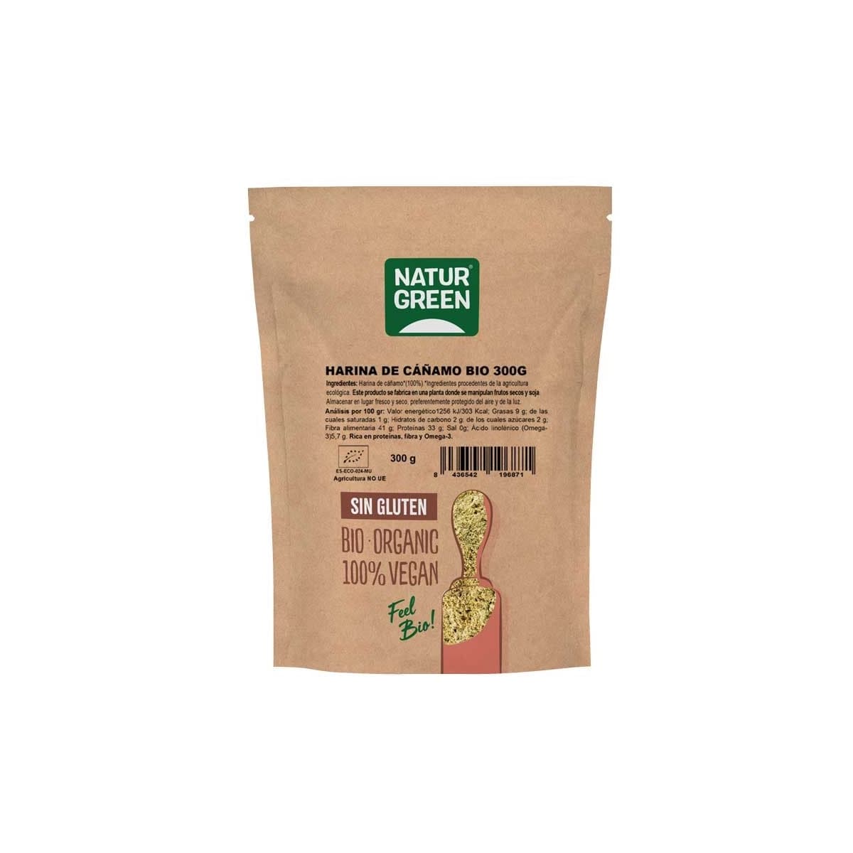 Harina de cañamo Bio 300g NaturGreen