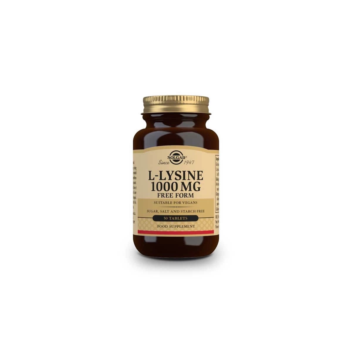 L-Lisina 1000mg 50 comprimidos Solgar