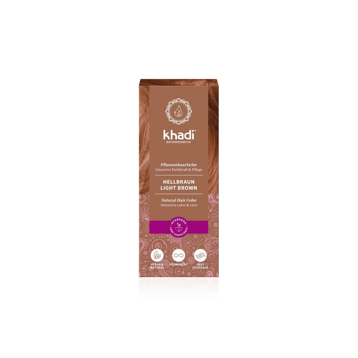 Tinte herbal Castaño Claro 100g Khadi