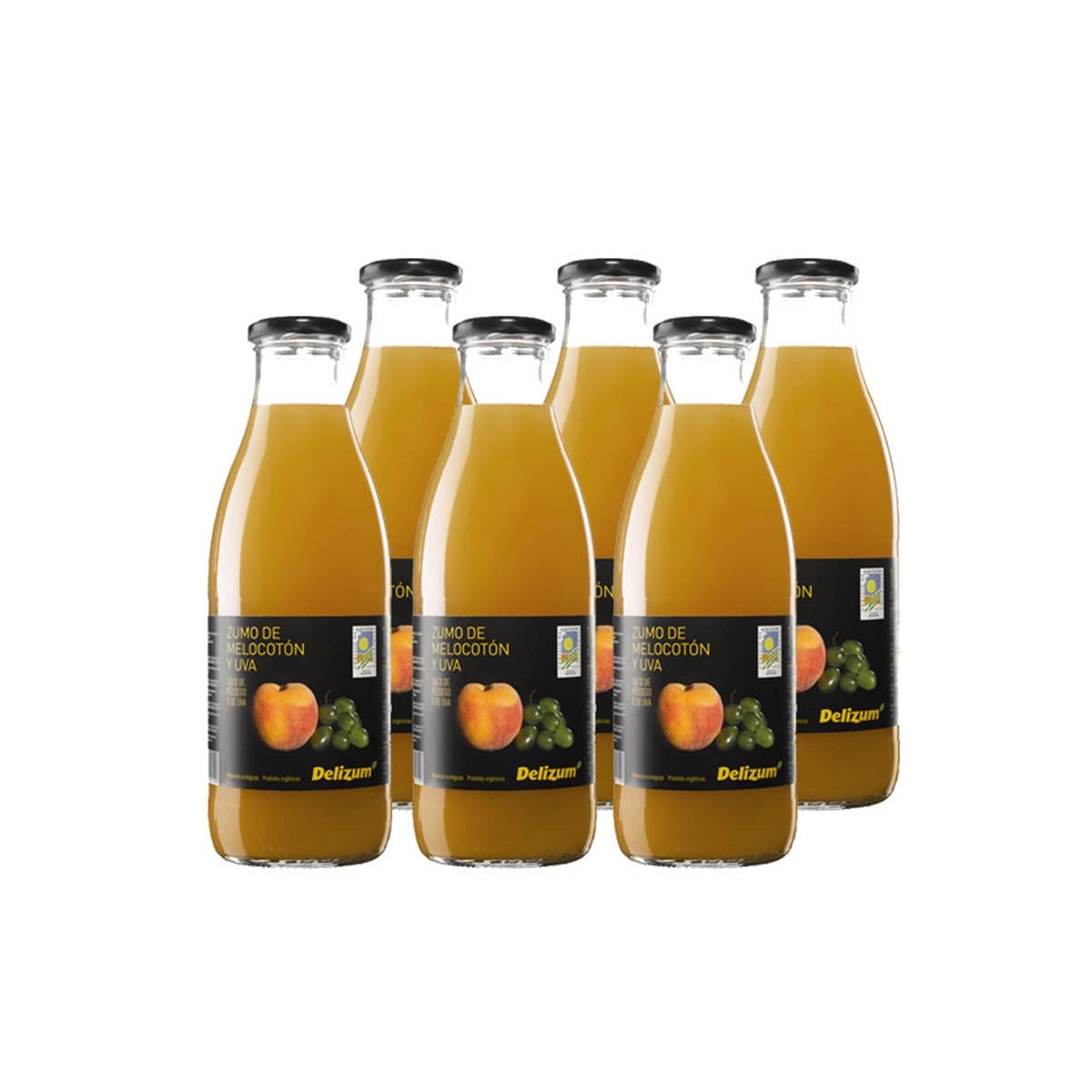 Zumo de Melocoton y Uva Blanca bio 6x750ml Delizum