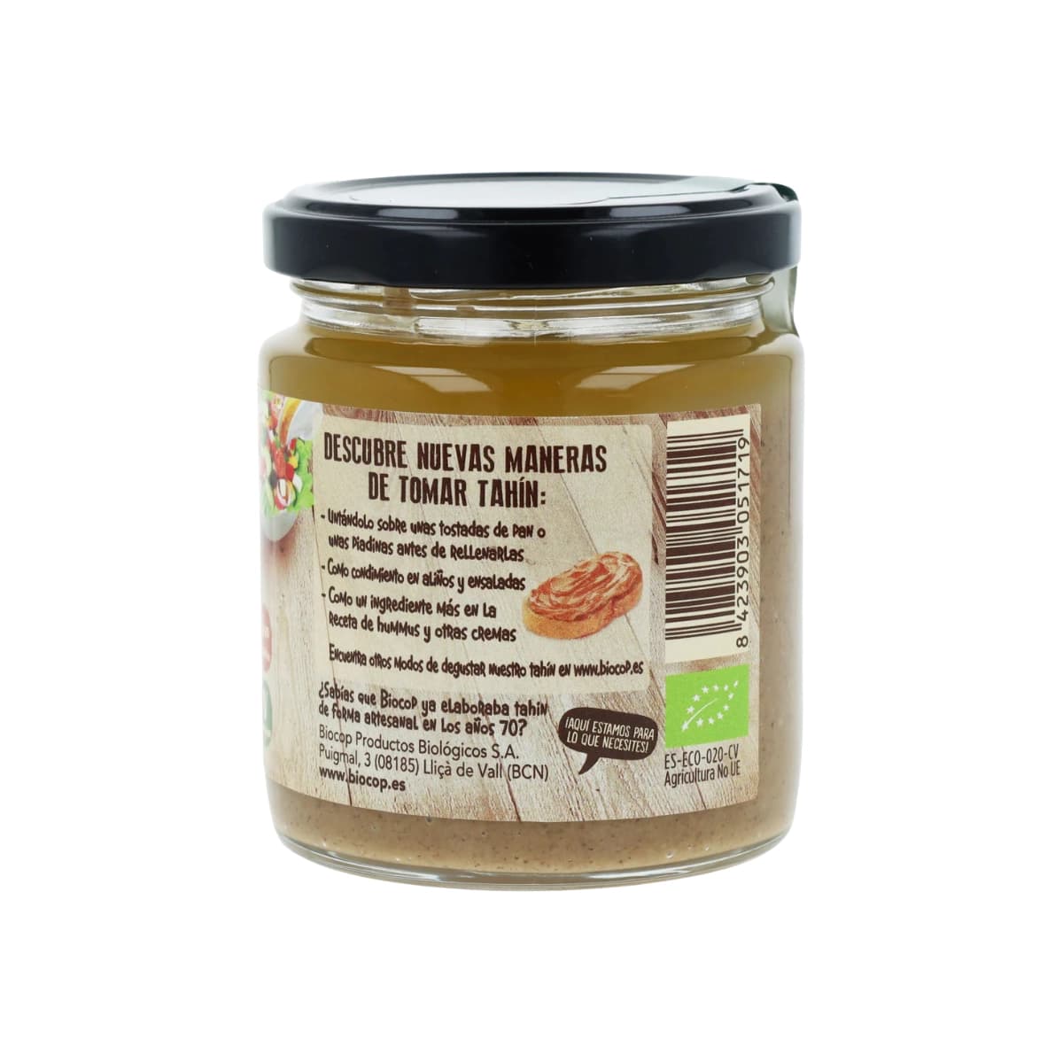Tahin integral tostado con sal Bio 225g Biocop