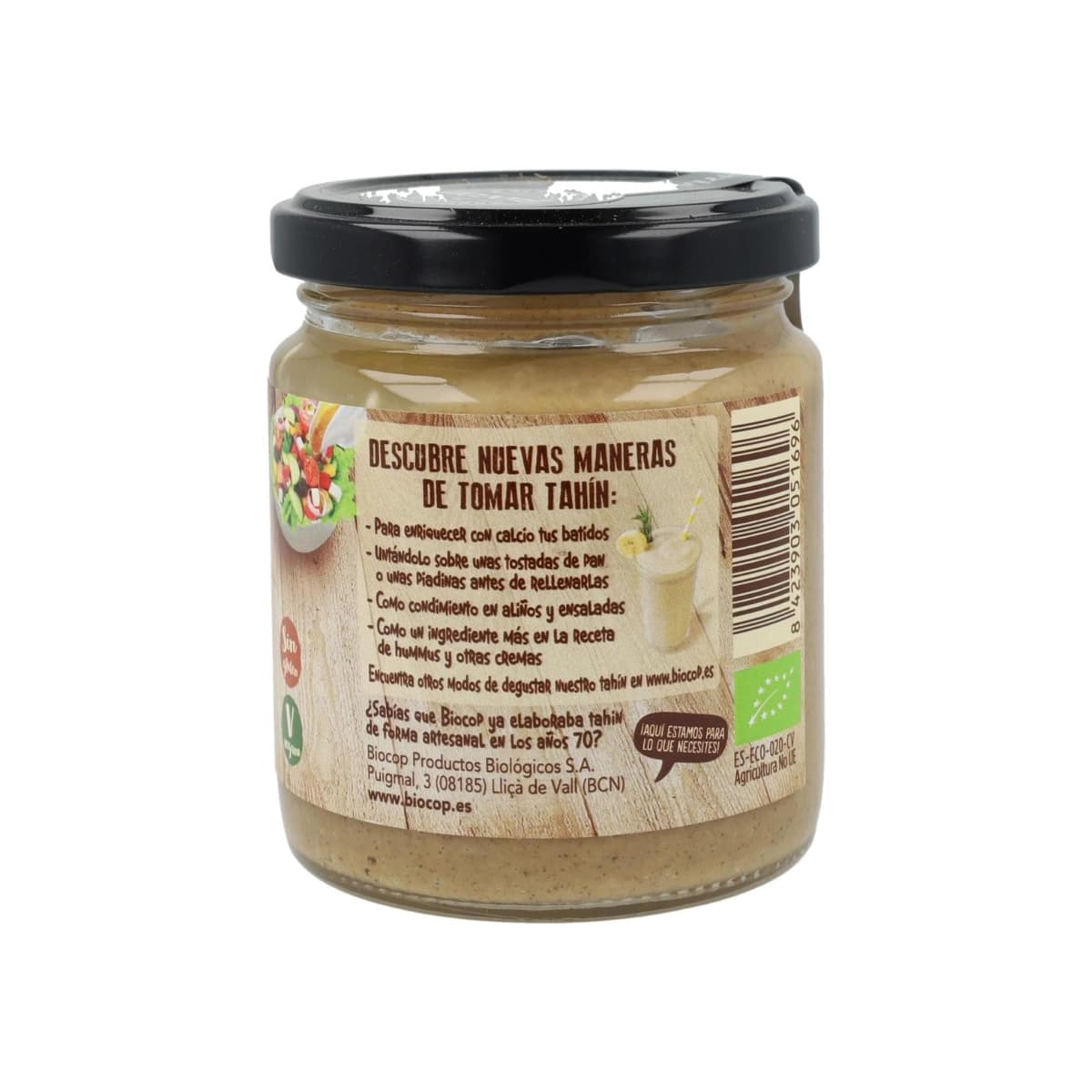 Tahin integral tostado sin sal Bio 225g Biocop