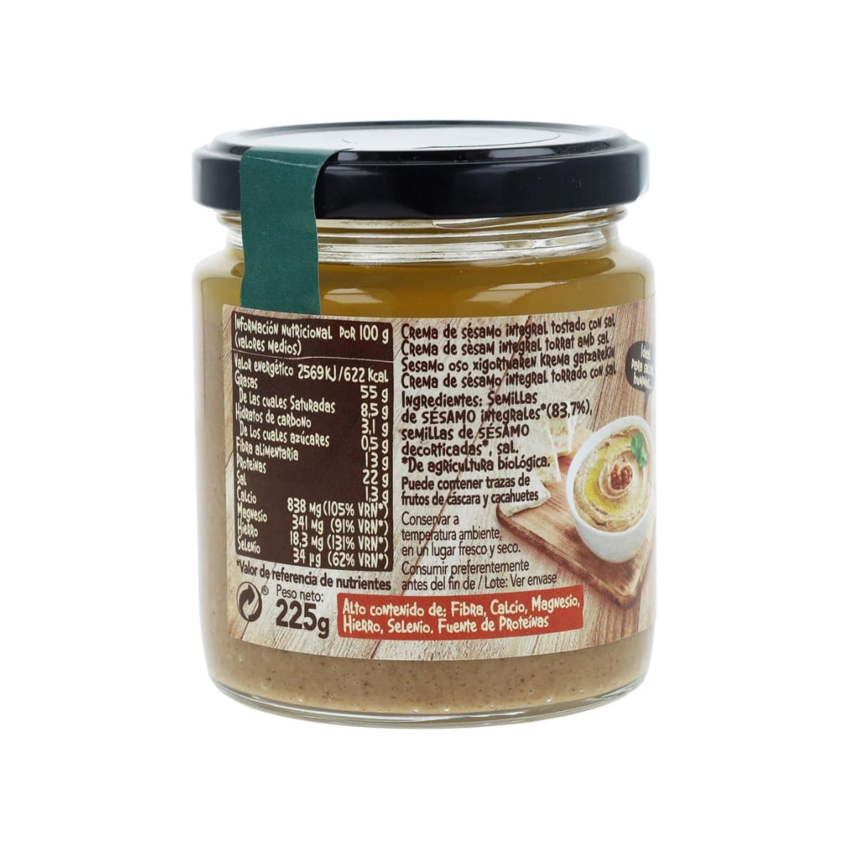 Tahin integral tostado con sal Bio 500g Biocop
