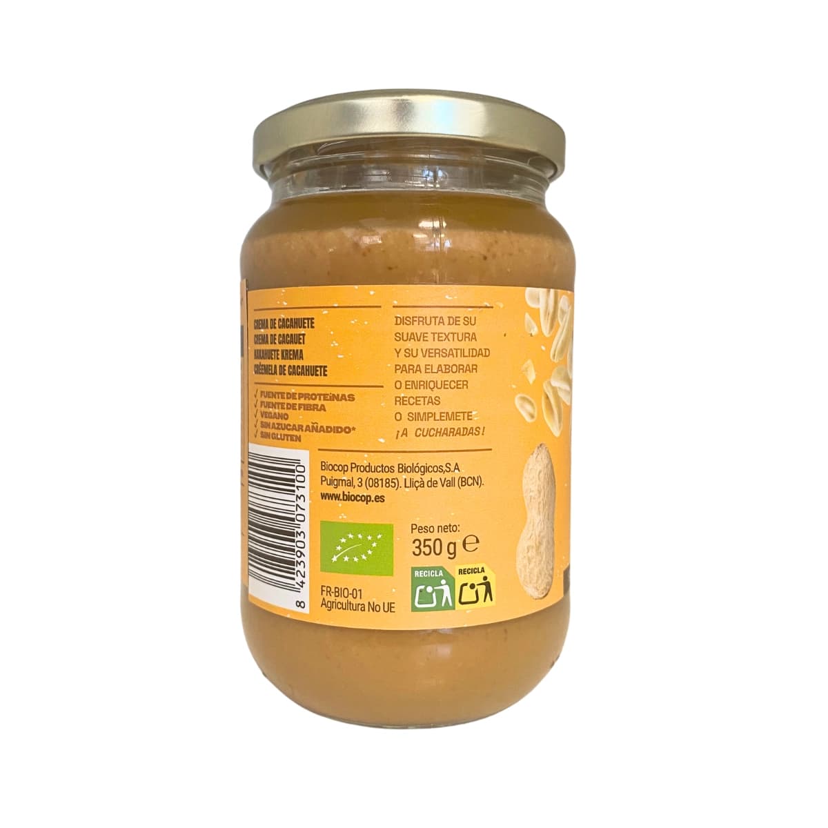 Crema de cacahuete Bio 350g Biocop