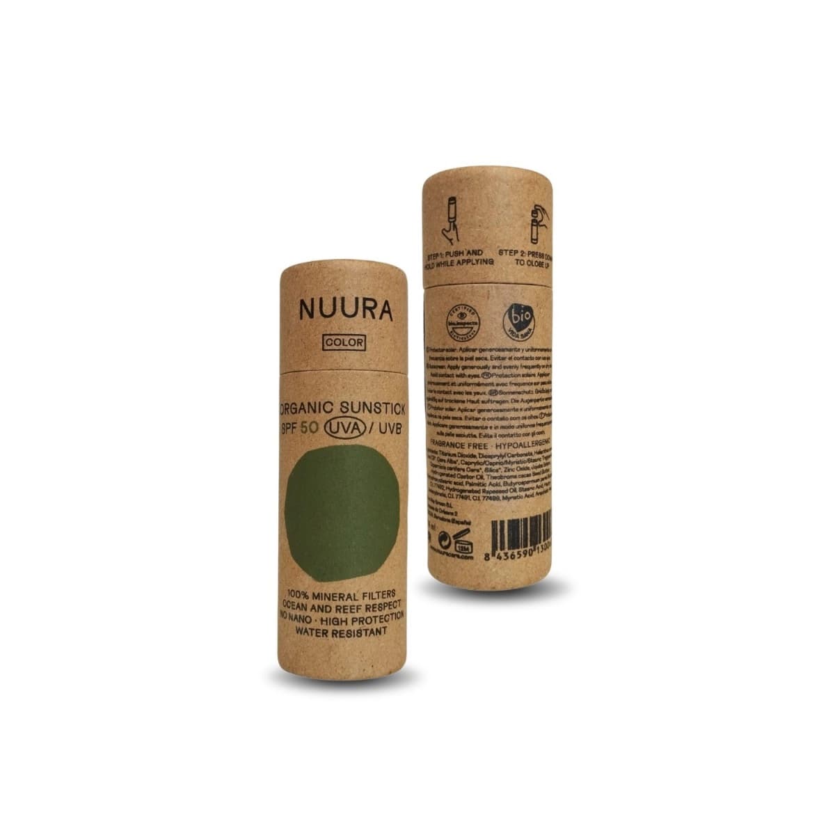 Stick crema solar facial COLOR SPF50 Bio 14ml Nuura