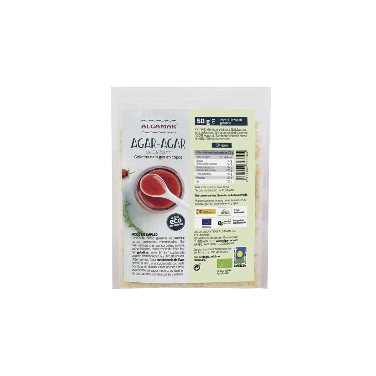 Agar Agar en copos Bio 50g Algamar