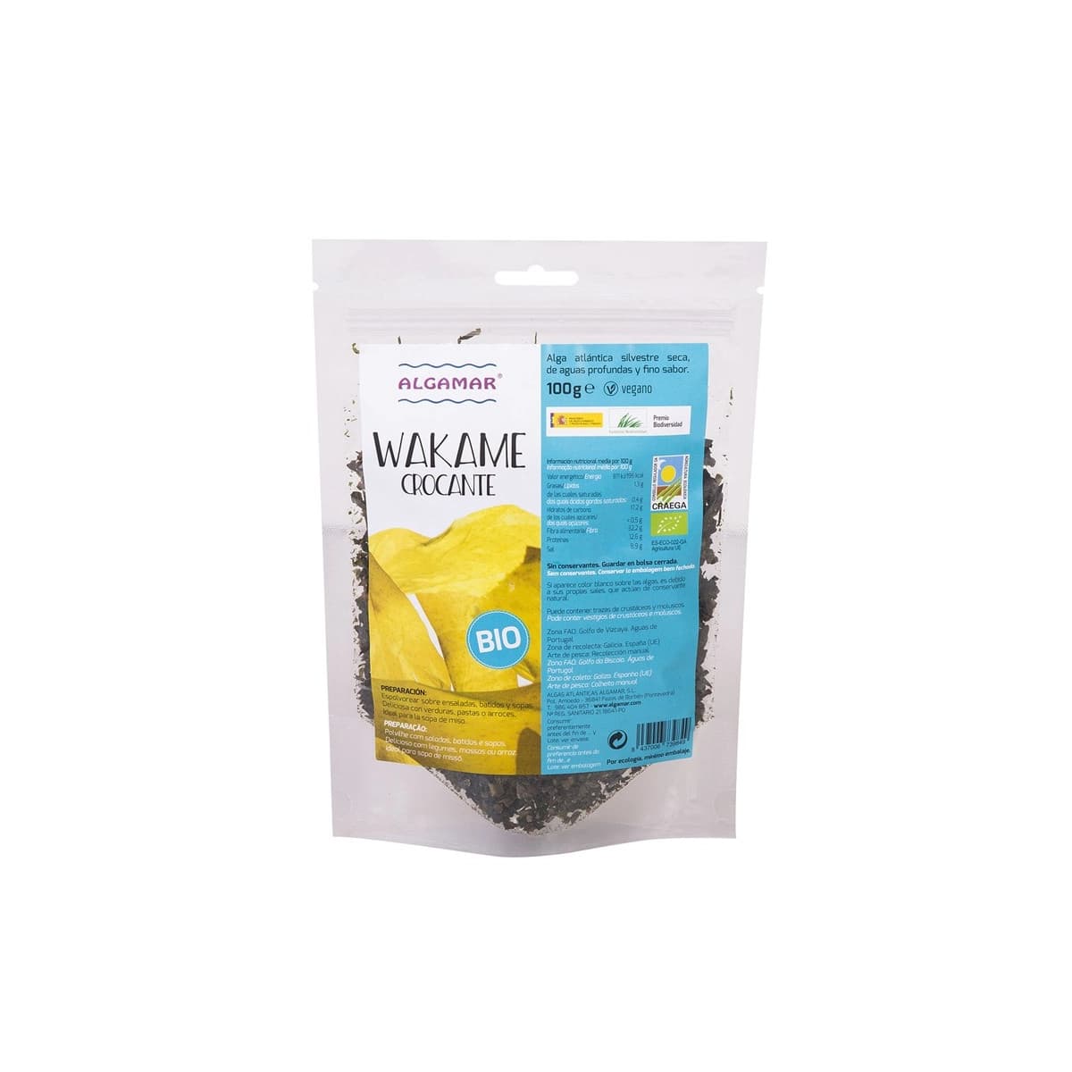 Alga Wakame Crocante Bio 100g Algamar
