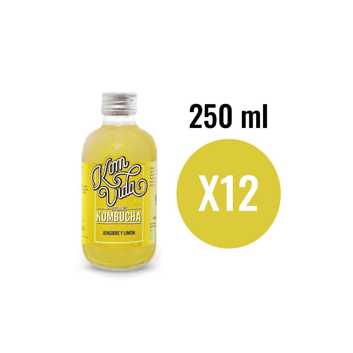 Kombucha Jengibre y Limón (Gingervida) Bio 12x250ml Komvida