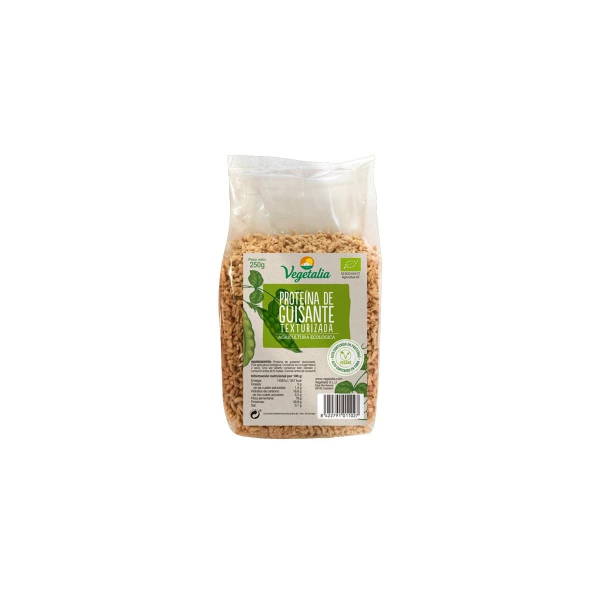 Proteina de Guisantes texturizada Bio 250g Vegetalia