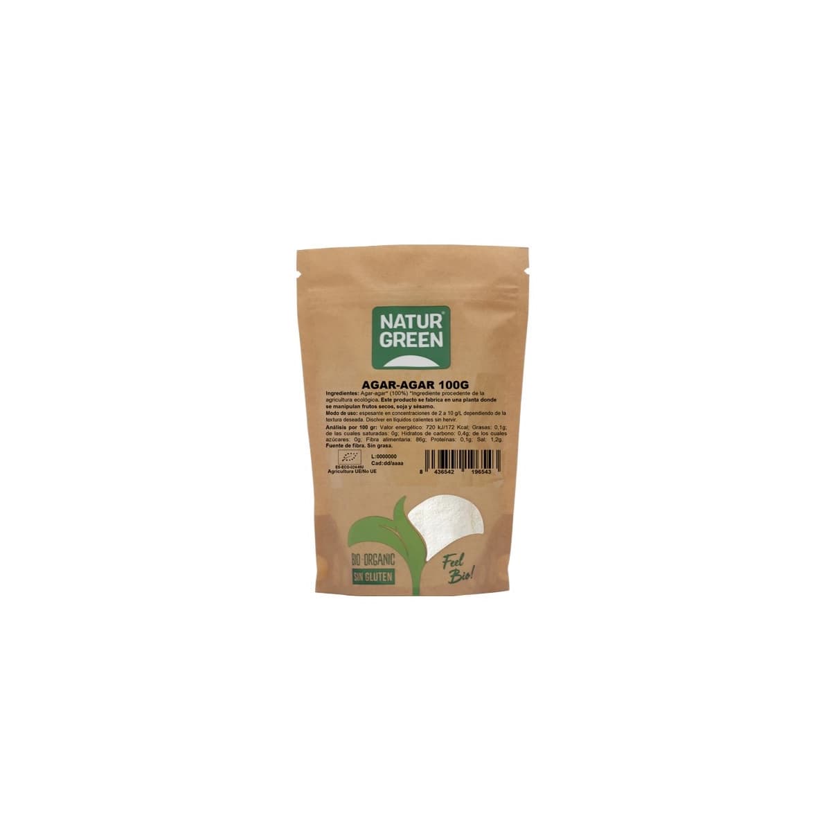 Agar-Agar polvo Bio 100g NaturGreen