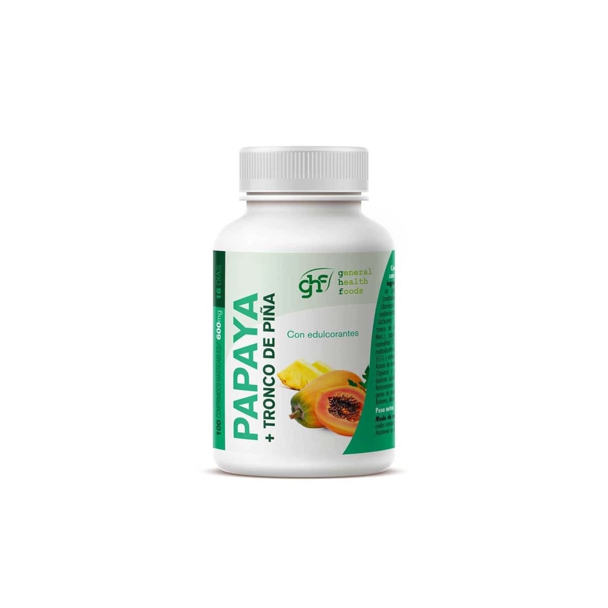 Papaya+piña 600mg 100 comprimidos GHF