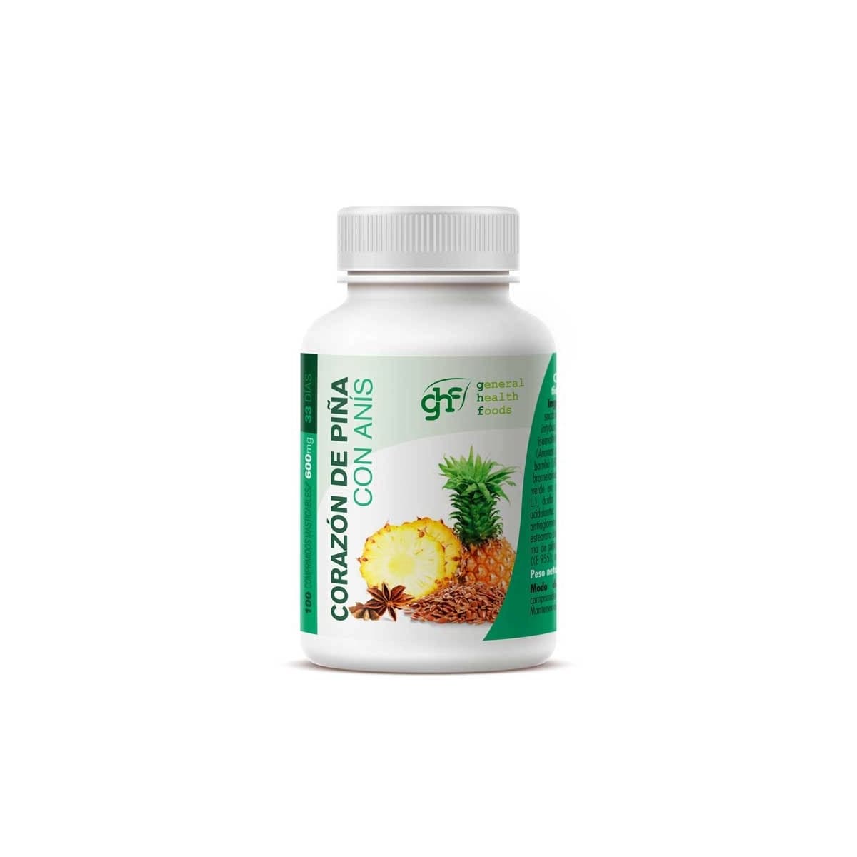 Corazon de piña masticable 600mg 100 comprimidos GHF