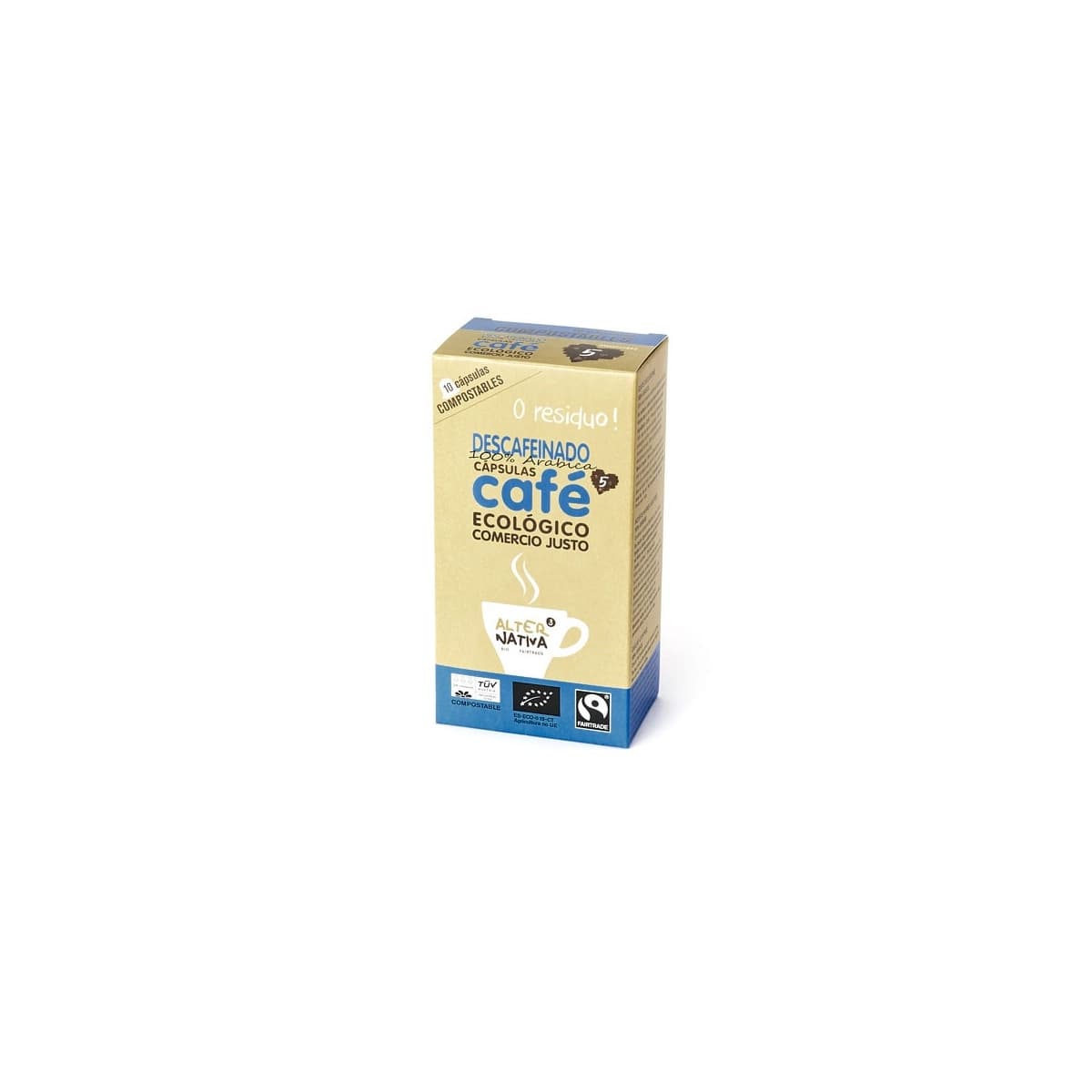 Cafe descafeinado capsulas compostables bio 10x5g Alternativa 3