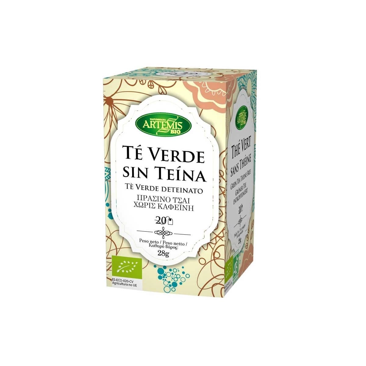 Te verde sin teina 20 filtros Artemis