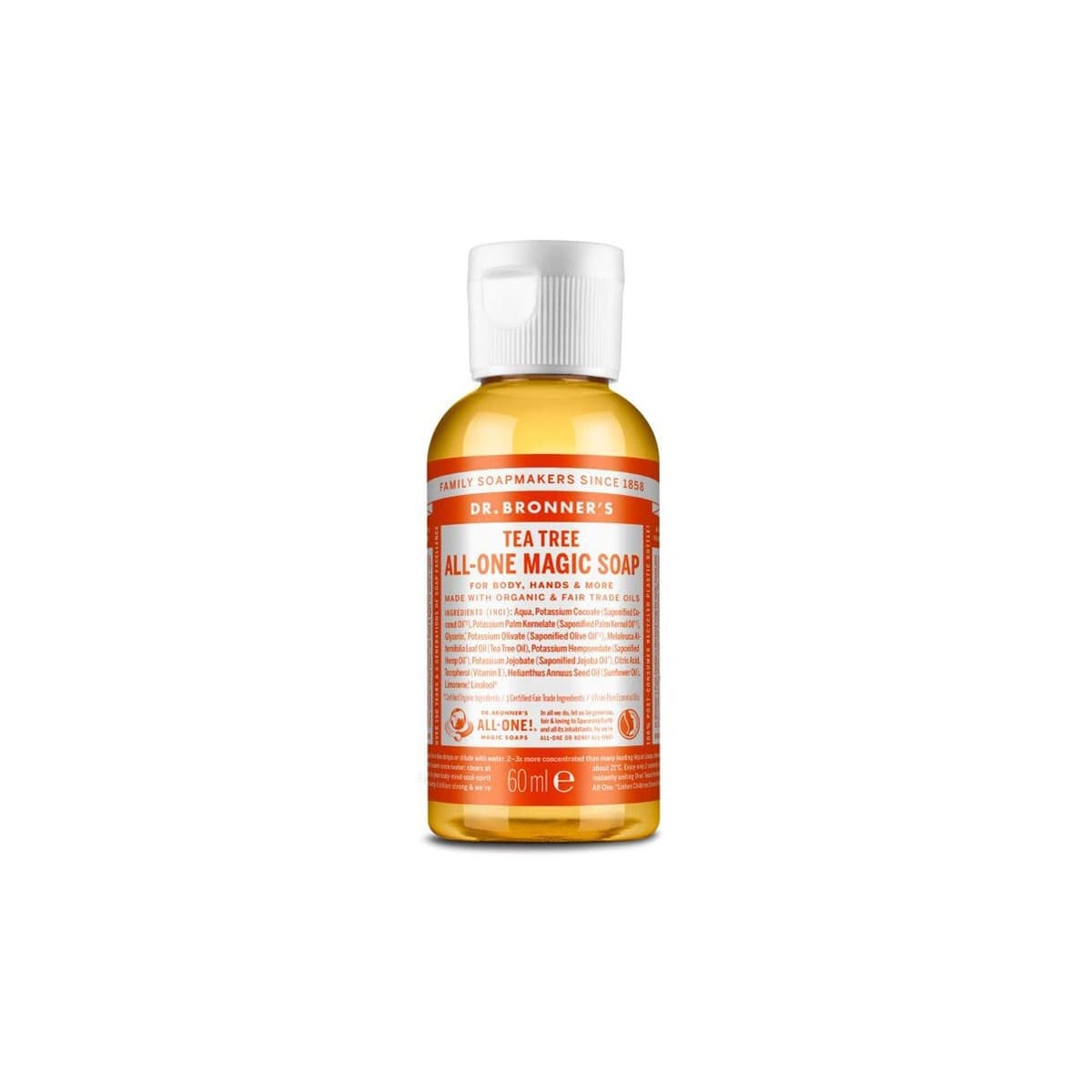 Jabon liquido arbol del te bio 60ml Dr. Bronner's