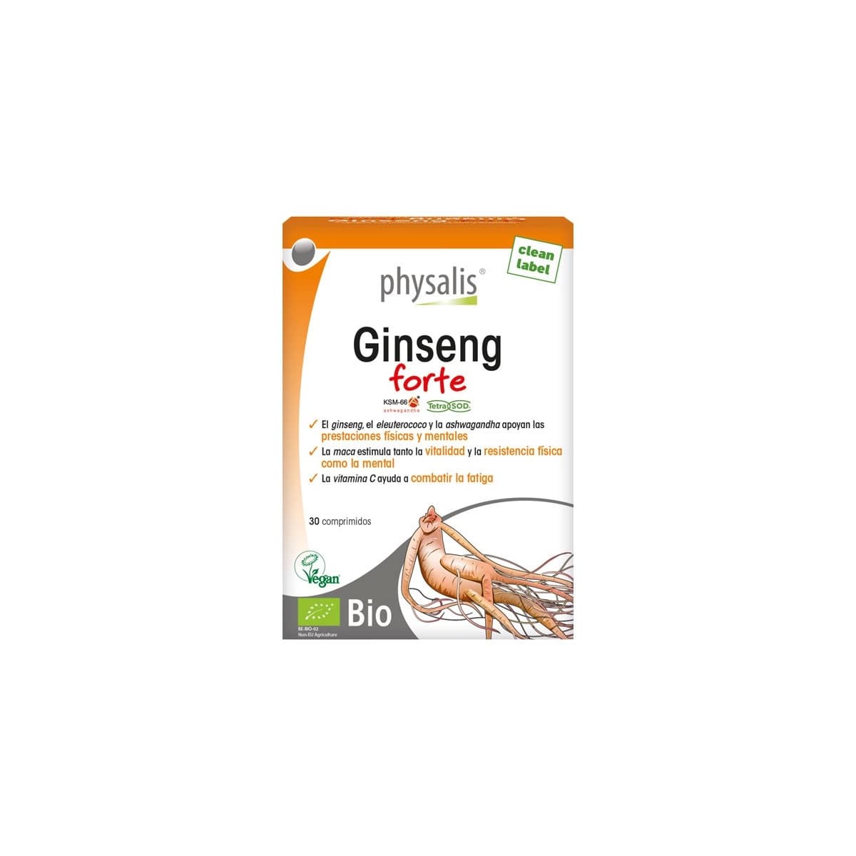 Ginseng forte bio 30 comprimidos Physalis