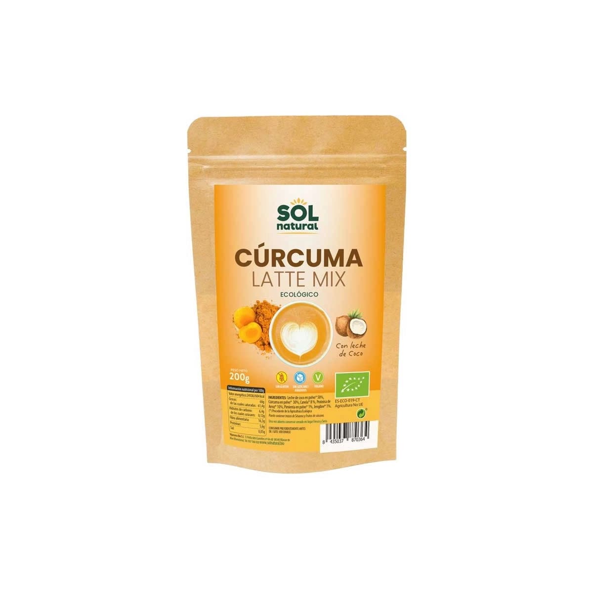 Curcuma latte mix Bio 200g Sol Natural