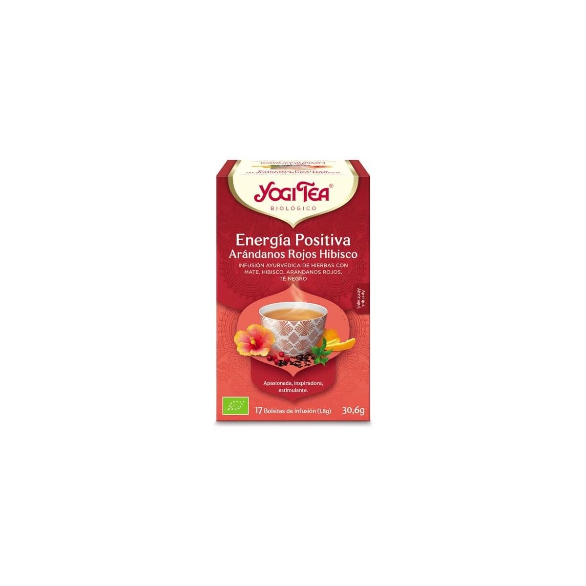 Yogi tea Energia positiva, arandano e hibisco 17 filtros BIO