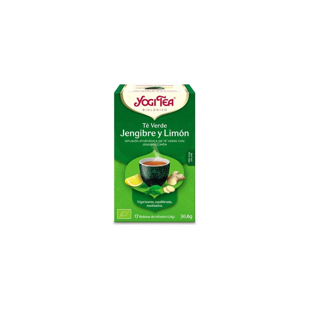 Yogi Tea Te verde, jengibre y limon 17 filtros BIO