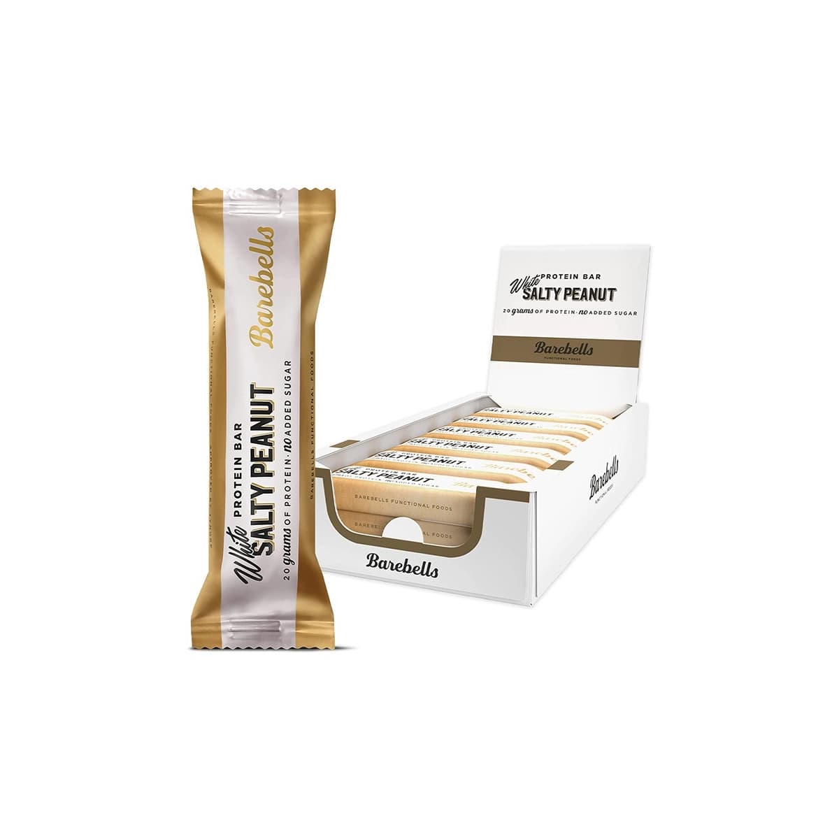 Barrita proteica blanca cacahuetes salados-White salty peanut 12x55g Barebells