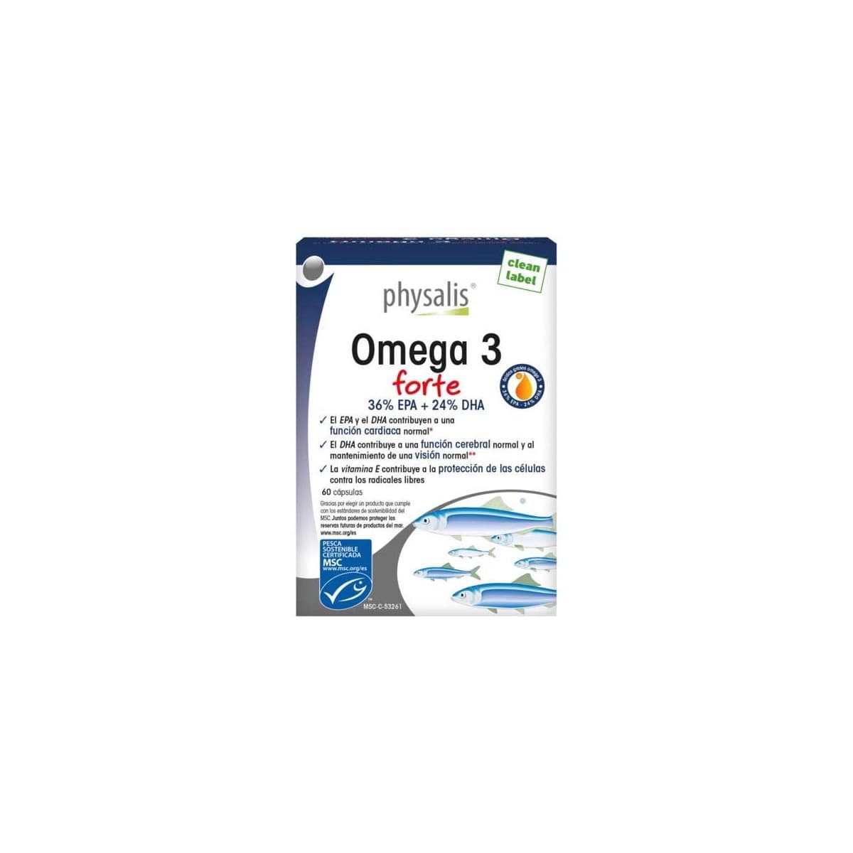 Omega 3 forte EPA + DHA 60 perlas Physalis