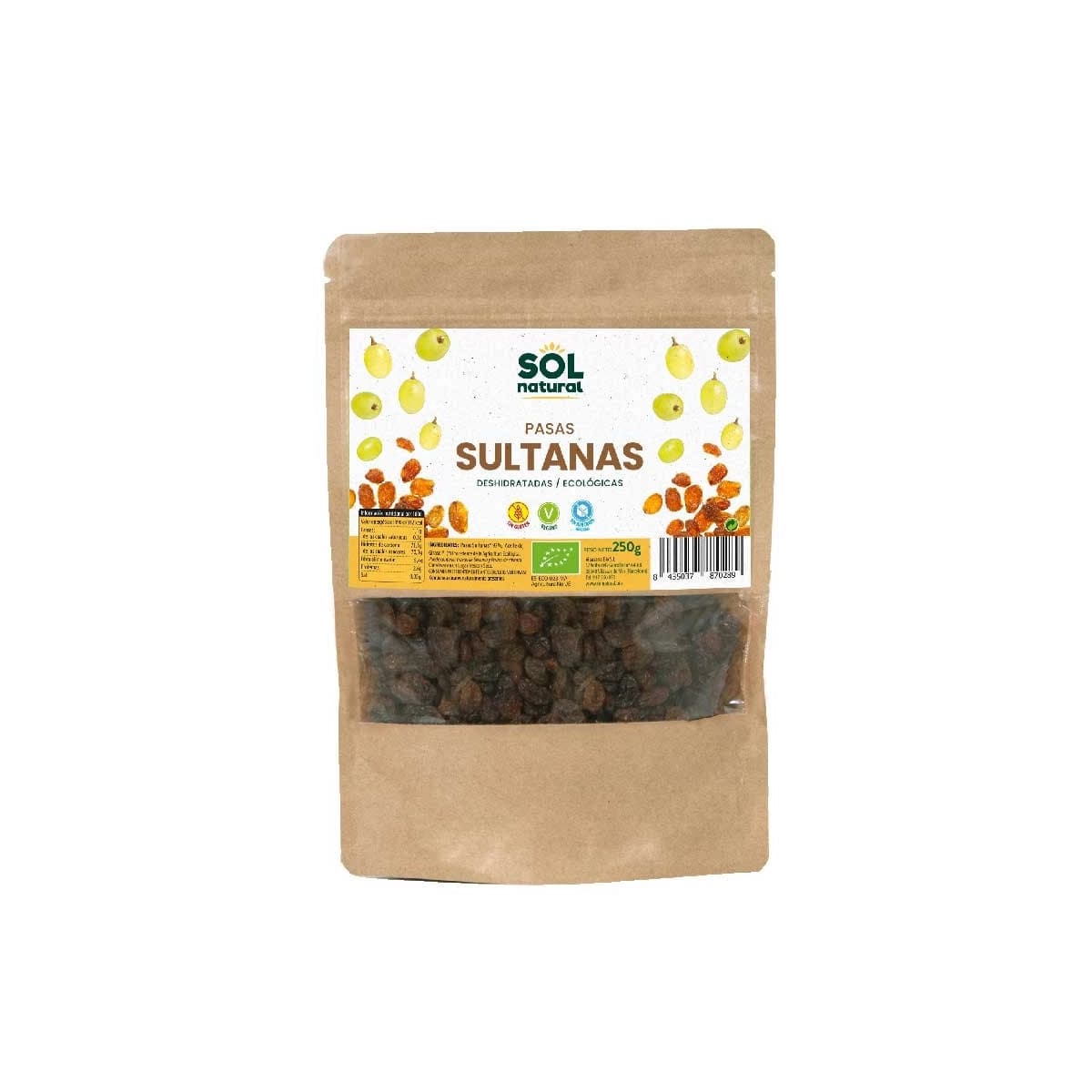 Pasas sultanas bio 250g Sol Natural