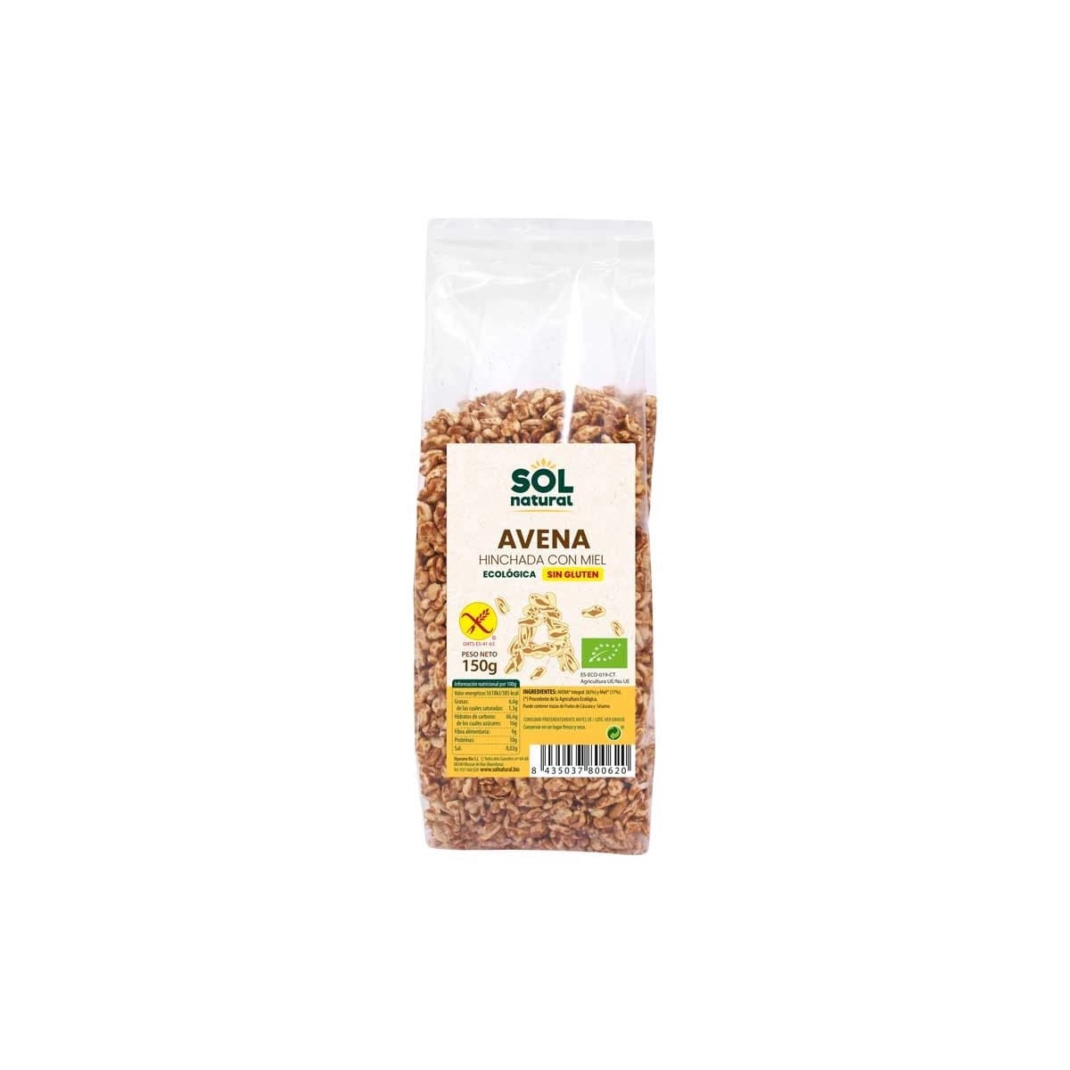 Avena hinchada con miel sin gluten bio 150g Sol Natural
