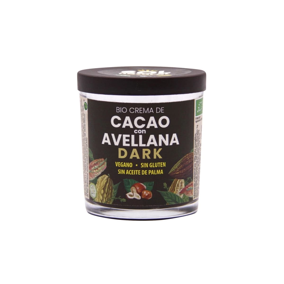 Crema de cacao negro con avellanas bio 200g Sol Natural