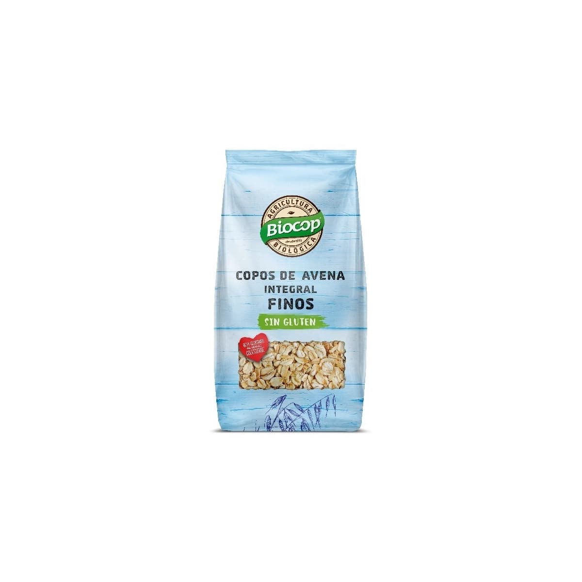 Copos de avena integral finos sin gluten bio 500g Biocop
