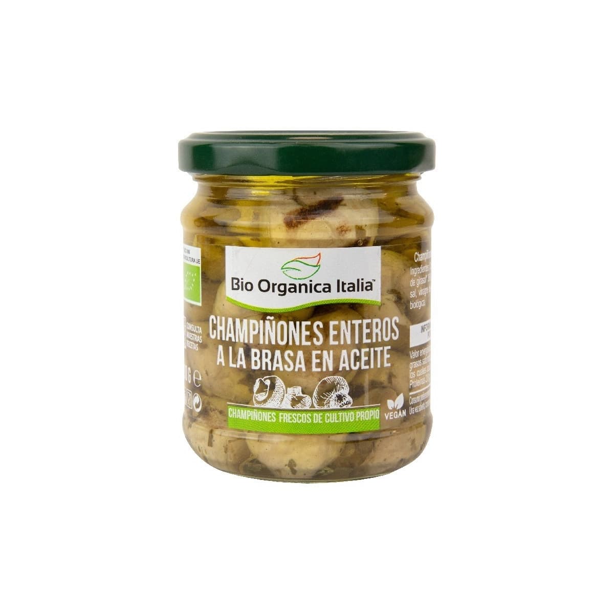 Champiñones enteros a la brasa en aceite Bio 190g Organica Italia