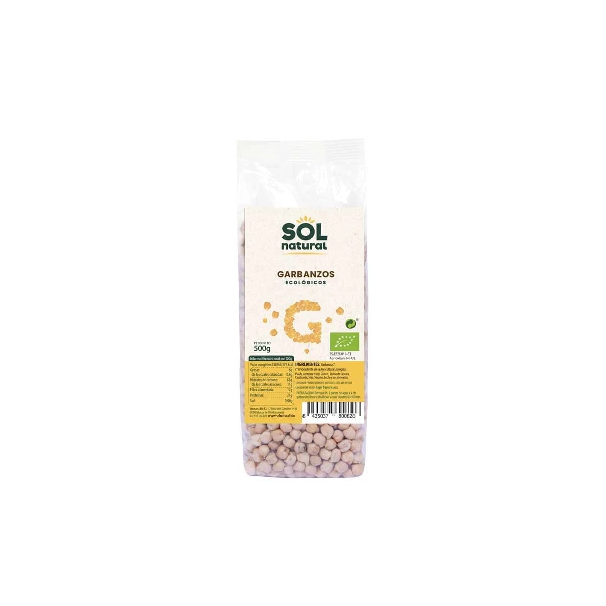 Garbanzos bio 500 g Sol Natural