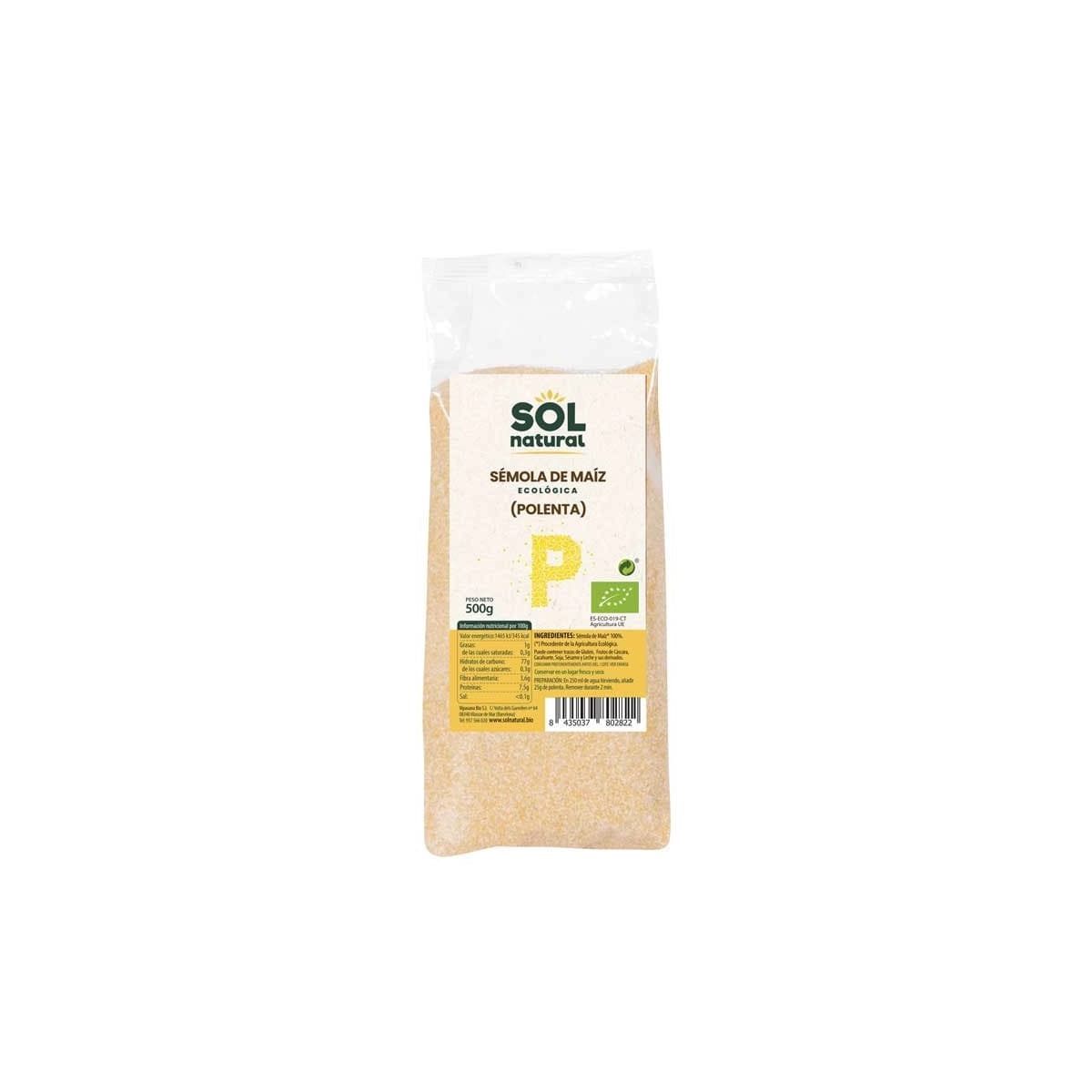 Sémola de maíz (polenta) bio 500 g Sol Natural