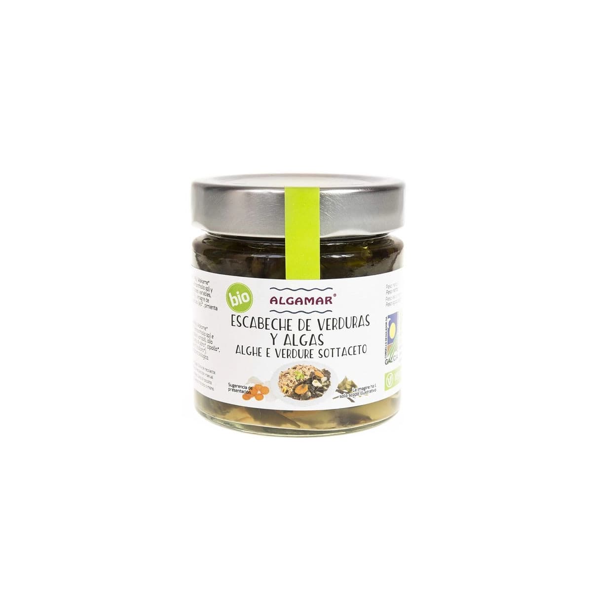 Algas y verduras en escabeche bio 190g Algamar