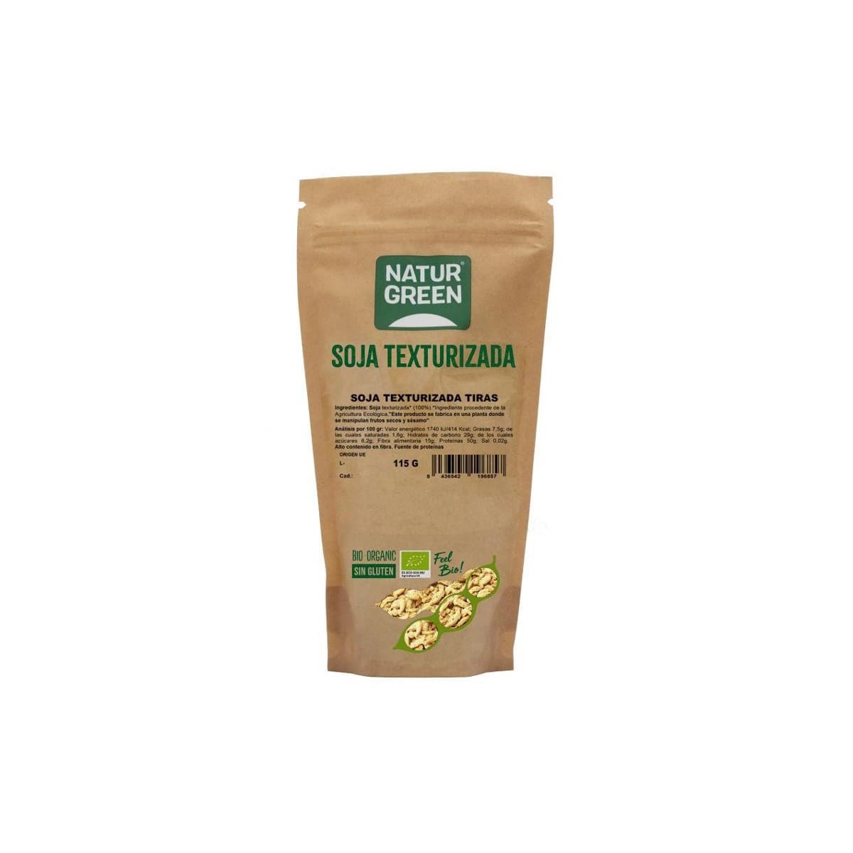 Soja texturizada tiras Bio 115g NaturGreen