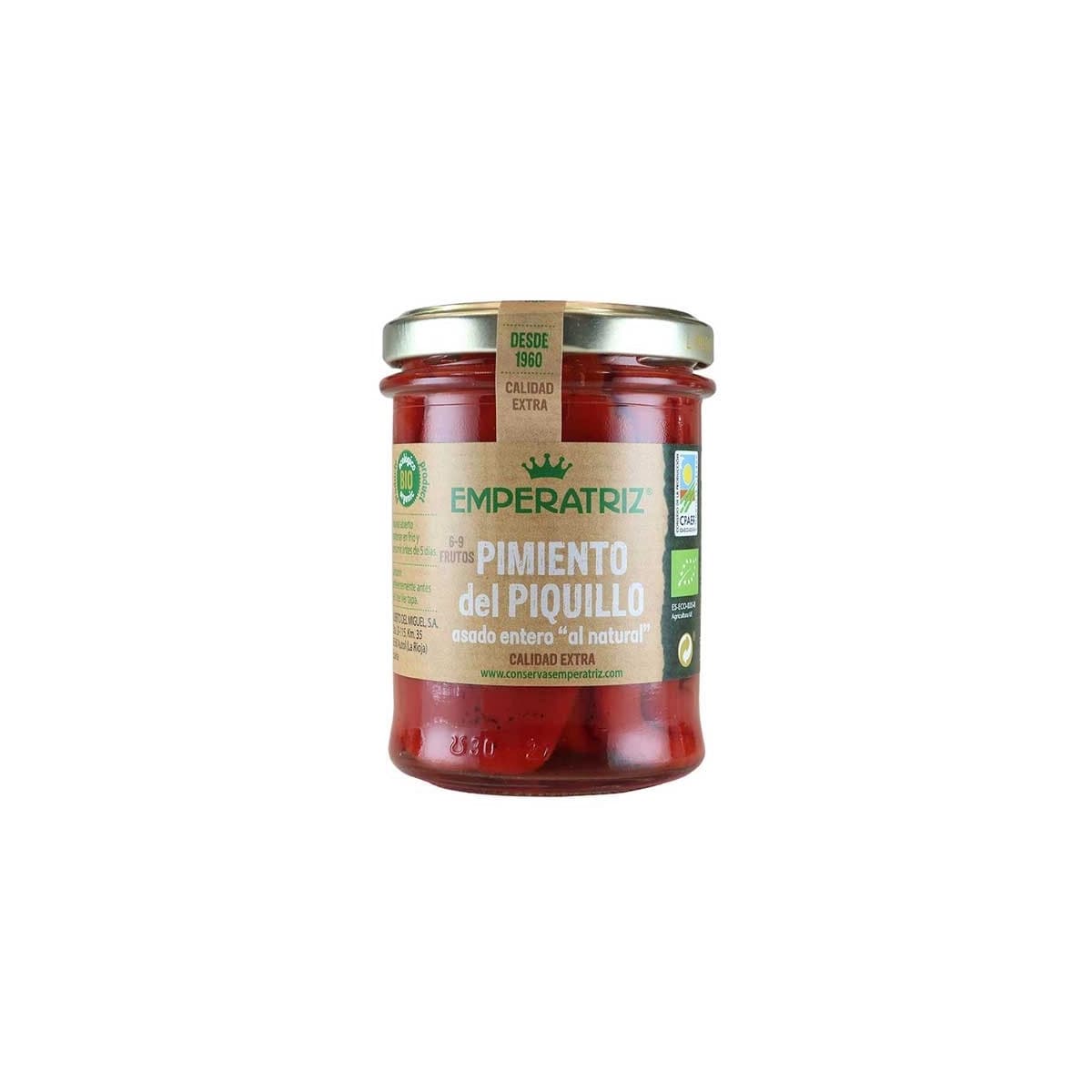 Pimiento del piquillo asado entero bio 212ml Emperatriz