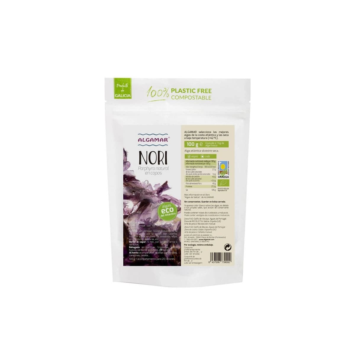 Alga nori en copos Bio 50g Algamar