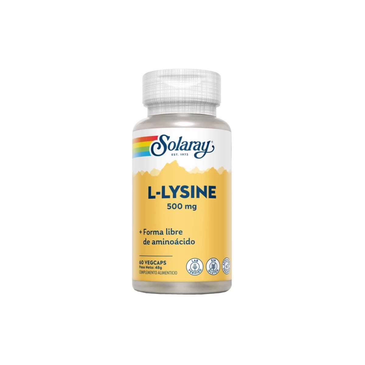 L-Lysine Lisina 500mg 60 vcaps Solaray