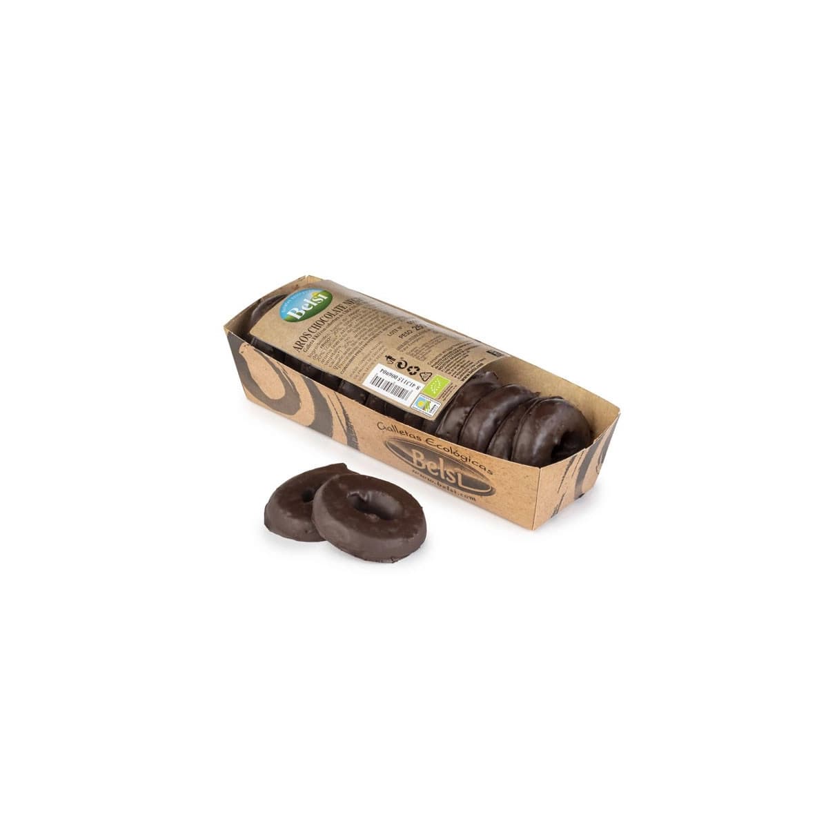 Galletas Aros cubierta de chocolate negro Bio 250g Belsi