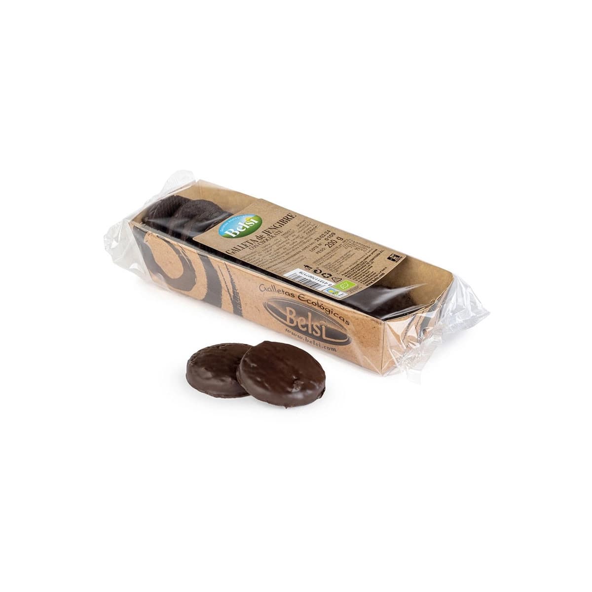 Galleta de jengibre con chocolate bio 200 g Belsi
