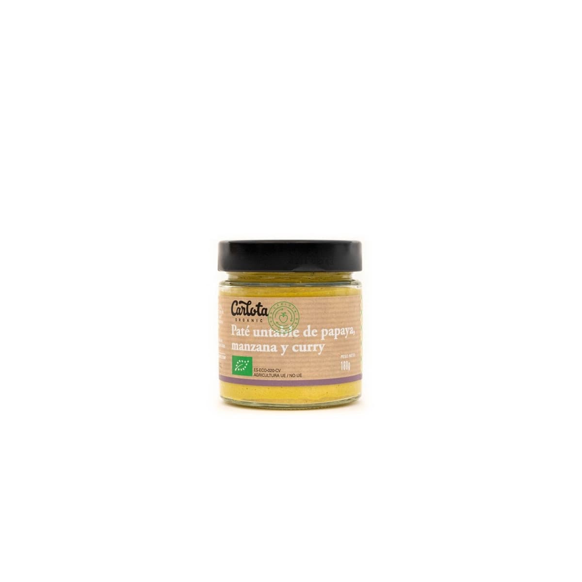 Pate de Papaya, Manzana y Curry Bio 180g Carlota Organic